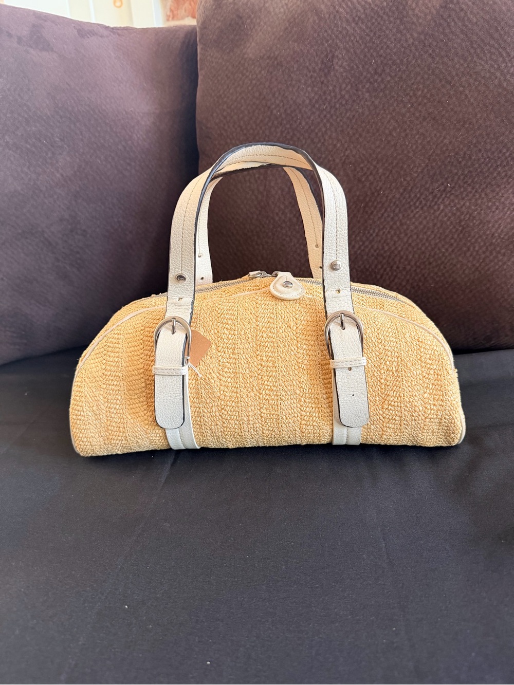 Raffia bowler bag - Picture 3 of 9